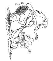 A coloring page of winnie the pooh - group
